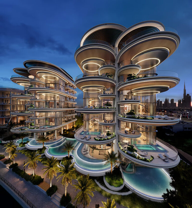 Luxury mansion at The Rings Dubai overlooking the Dubai Water Canal