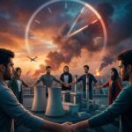 Iran power plant human chain